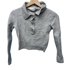Wilfred Free Cream Color 1/2 Button-Up Sweater 100% Marino Wool Size XS